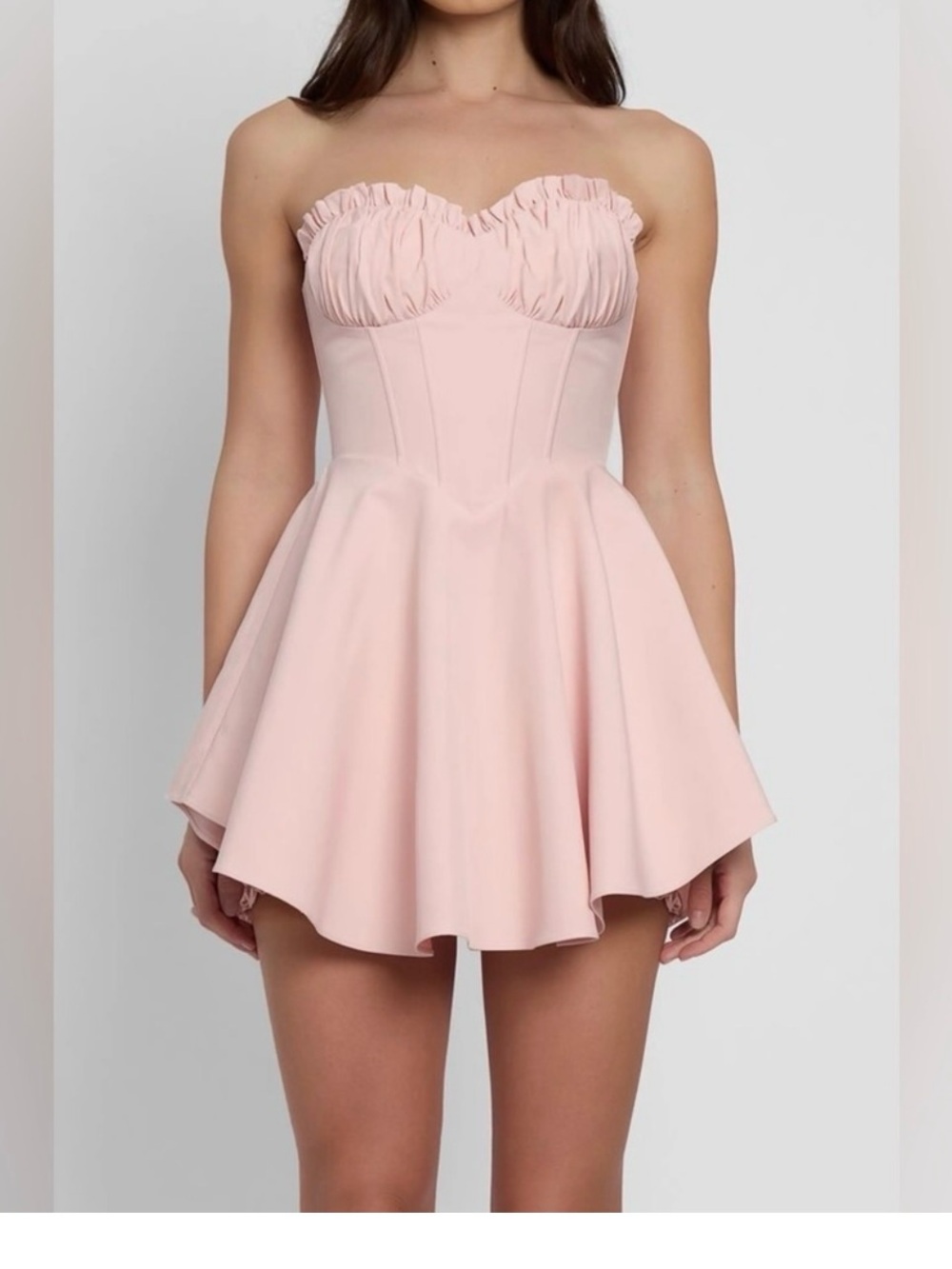 LEAU Genoa Corset Pink Flare Mini Dress Size XS - Picture 3 of 8